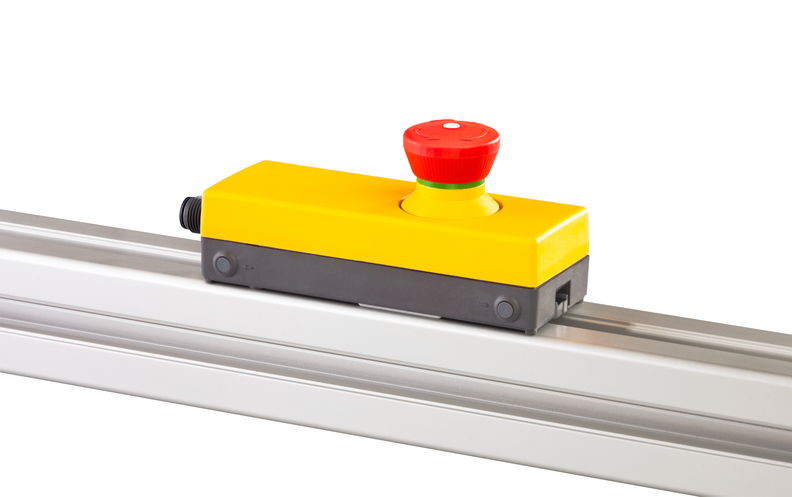 MBM128_FRVKLOO Schlegel minibox mit M12-Anschluss (8-polig) Not-Halt-Taste beleuchtbar Typ MBM128_FRVKLOO Schlegel