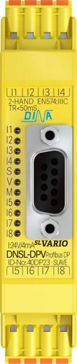 40DP23 DNSL-DPV Profibus steckbar DP 4I 8O Byte 8 sichere Eingänge LED Doppelklemme ID: 0AB0 DINA
