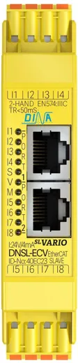 40EC23 DNSL-ECV EtherCat steckbar 4I 8O Byte  8 sichere Eingänge LED Doppelklemme DINA