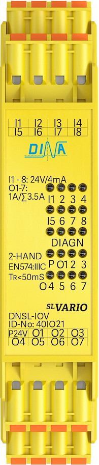40IO21 DNSL-IOV Ein- Ausgangsmodul Doppelklemme 8 sichere Eingänge.7 sichere Ausgänge  DINA
