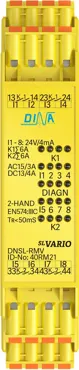 40RM21 DNSL-RMV Relaismodul Doppelklemme 8 sichere Eingänge 2 sichere Kontaktausgänge  DINA