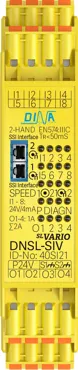 40SI21 DNSL-SIV 2 Drehzahlüberwachungen SSI Interface 8 sichere Eingänge 4 sichere Ausgänge Doppelklemme DINA