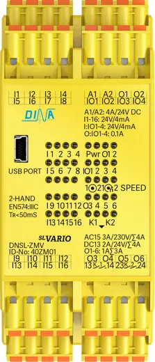 40ZM01 DNSL-ZMV Zentralmodul Einzelklemme 20 sichere Eingänge 8 sichere Ausgänge DINA