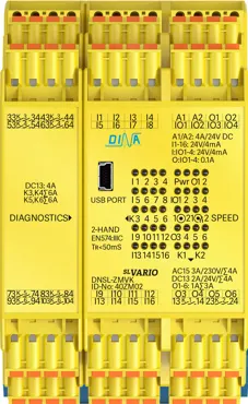40ZM02 DNSL-ZMVK Zentralmodul Einzelklemme 20 sichere Eingänge 12 sichere Ausgänge DINA