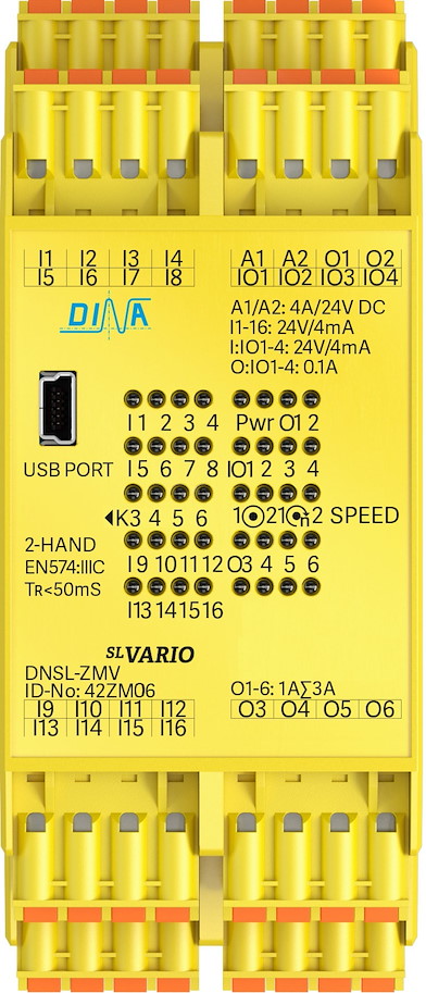 42ZM06 DNSL-ZMV Zentralmodul ST 20 sichere Eingänge 6 sichere Ausgänge DINA