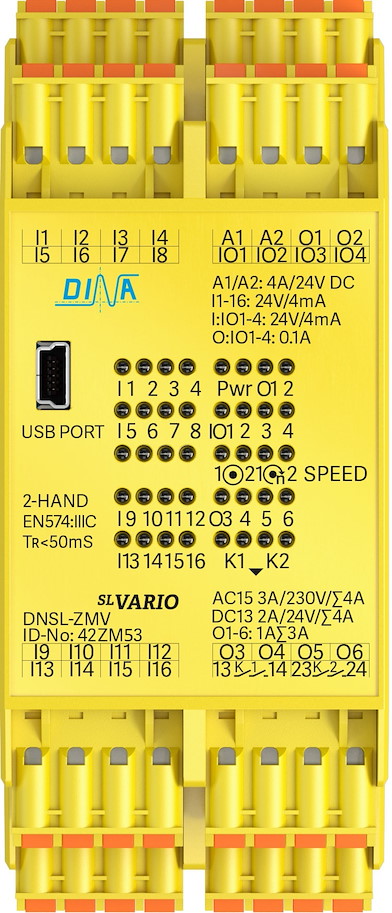 42ZM53 DNSL-ZMV Zentralmodul TT 20 sichere Eingänge 8 sichere Ausgänge DINA