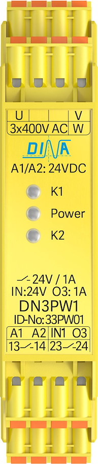 33PW01 DN3PW1 3 Phasen Spannungswächter  1 Mute Eingang, 2 Kontaktausgänge, 1 PNP Ausgang DINA