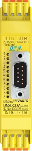 40CO23 DNSL-COV CANopen steckbar 4I 8O Byte 8 sichere Eingänge LED Doppelklemme DINA