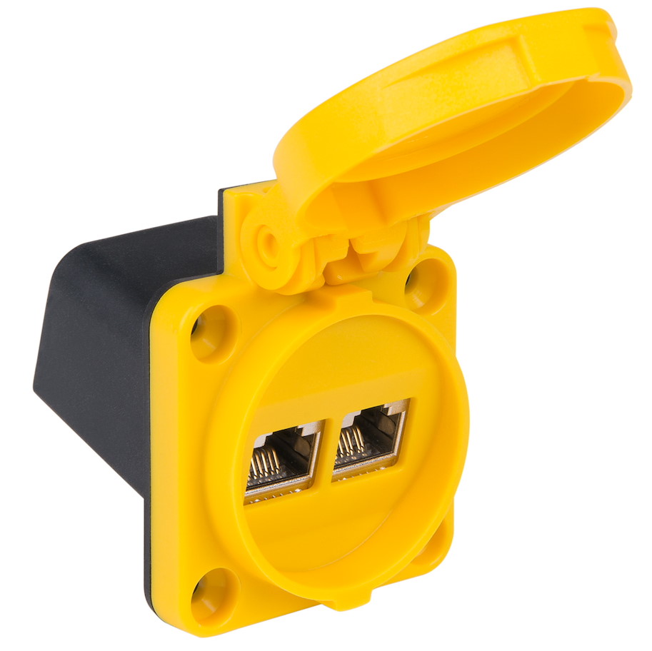 12k452-0e Datenanbaud. m. Klappd. 2Ö+2xRJ45 Modul PCE