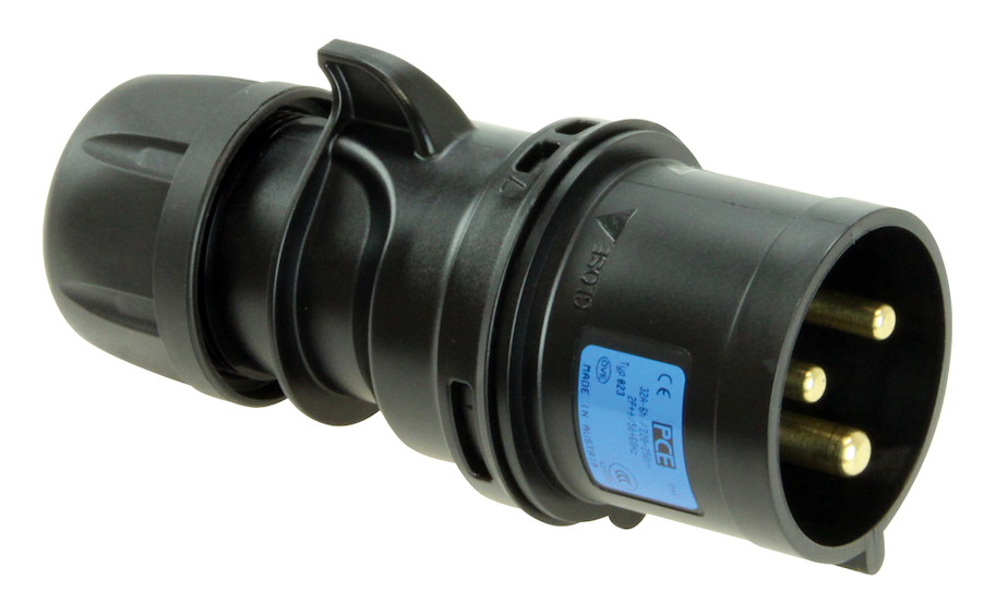 013-6TTx Stecker 16A 3p 6h IP44 Turbo Shark schwarz PCE