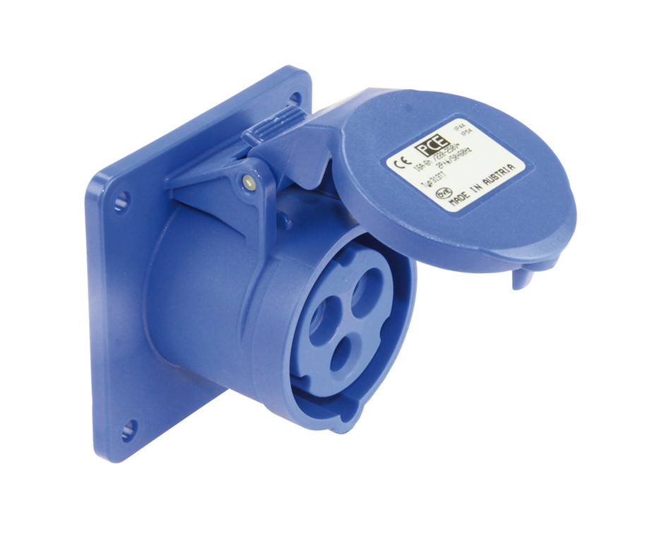 315-6TTf7 Anbaudose gerade 16A 5p 6h IP44/54 Turbo Twist (Flansch 75x75 - Lochabstand 60x60) PCE