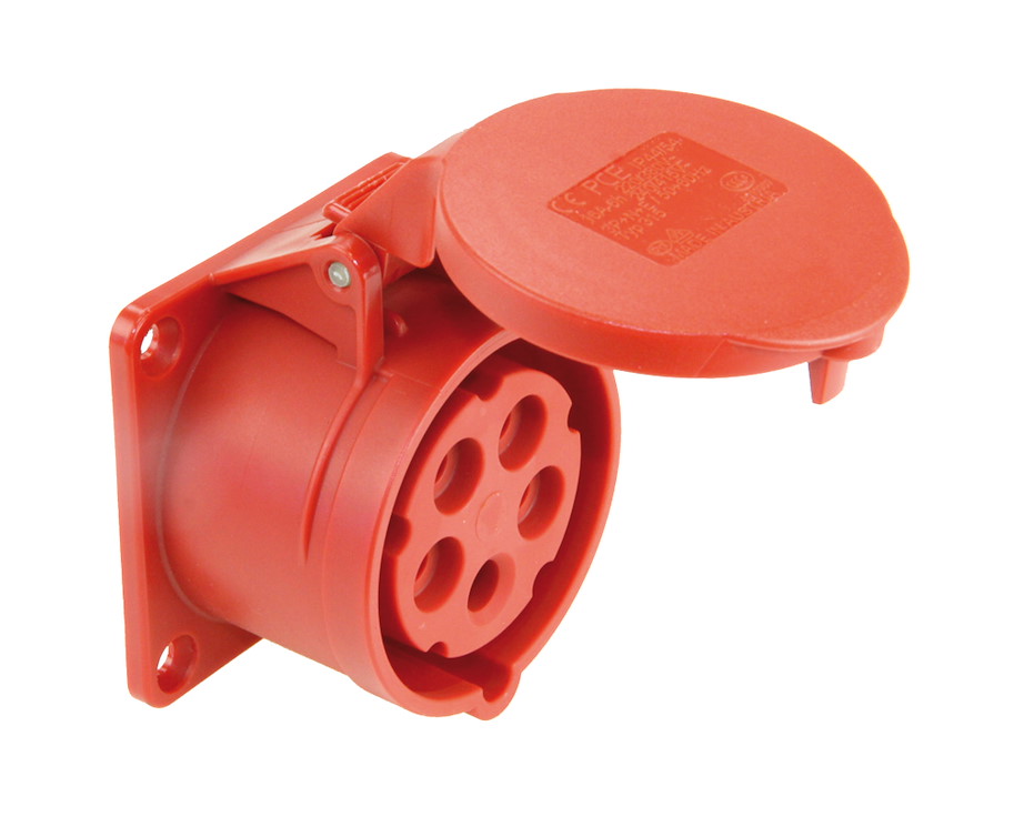 314-7 Anbaudose gerade 16A 4p 7h IP44 (Flansch 70x70 - Lochabstand 56x56) PCE