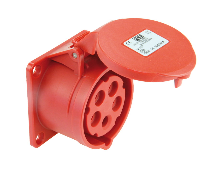 323-4TT Anbaudose gerade 32A 3p 4h IP44 Turbo Twist (Flansch 70x70 - Lochabstand 56x56) PCE