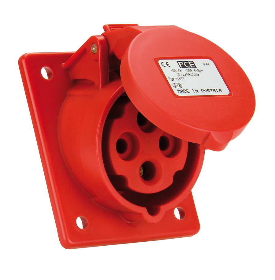 413-6TT Anbaudose schräg 16A 3p 6h IP44/54 Turbo Twist (Flansch 70x85 - Lochabstand 50x65) PCE