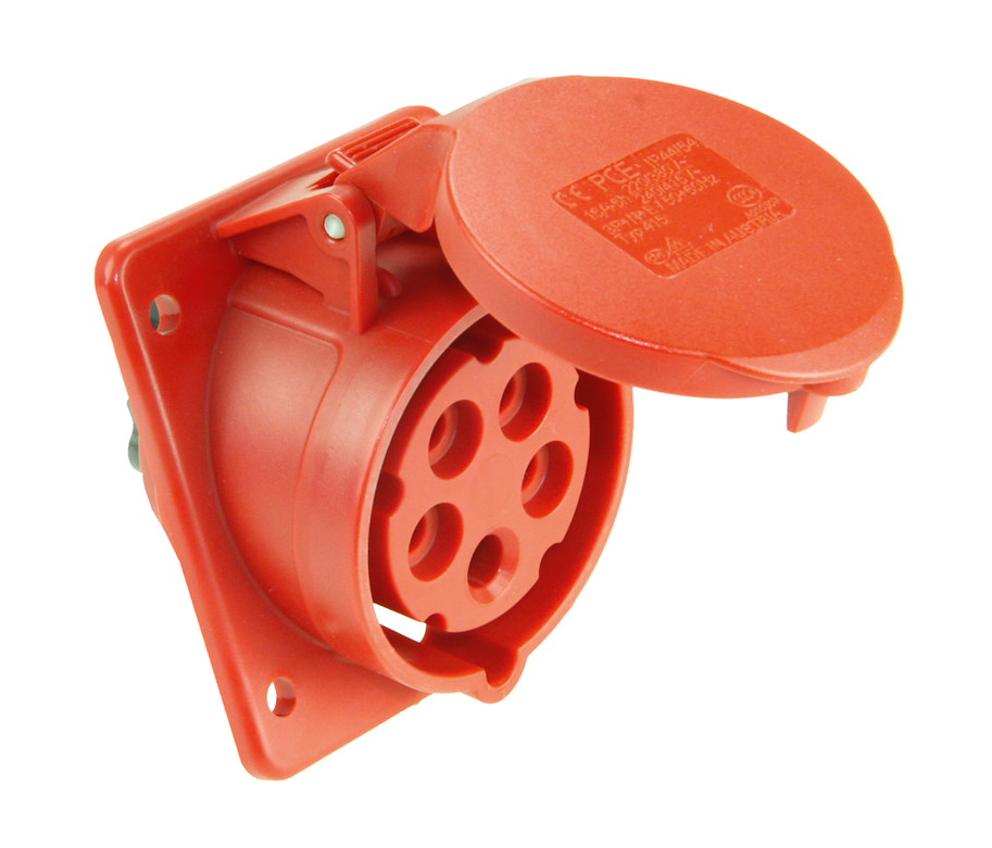 415-7f87 Anbaudose schräg 16A 5p 7h IP44/54 (Flansch 75x85 - Lochabstand 60x60) PCE