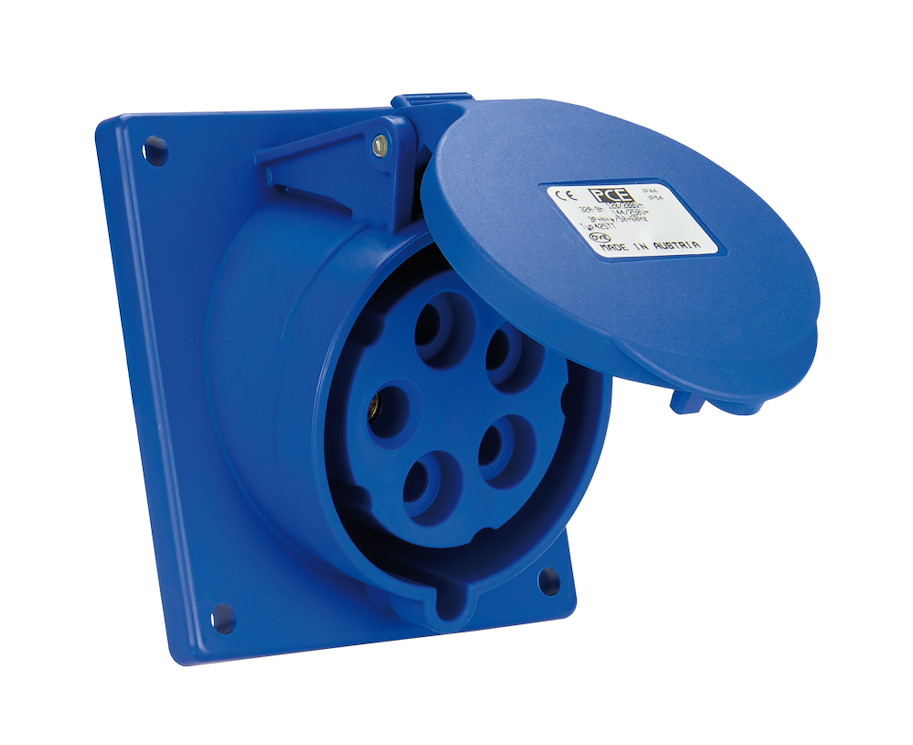 415-6TTf9 Anbaudose schräg 16A 5p 6h IP44/54 Turbo Twist (Flansch 92x100 - Lochabstand 77x85) PCE