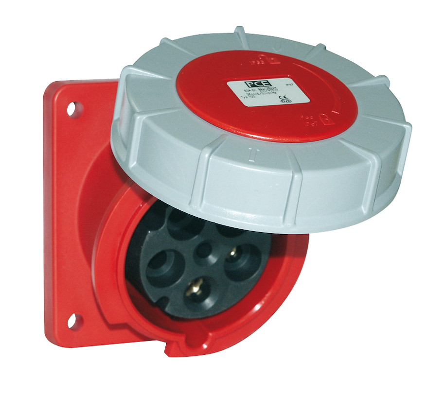 443-4 Anbaudose schräg 125A 3p 4h IP66/67 Power Twist (Flansch 120x130 - Lochabstand 100x108) PCE