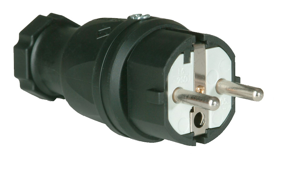 0521-s Schutzk.St.fb Gummi IP44 zwei SL schwarz PCE