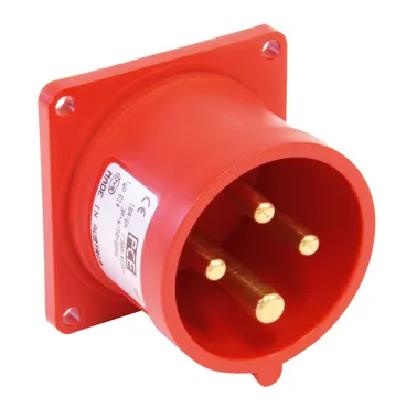 613-6f3 Anbaugerätestecker gerade 16A 3p 6h IP44 (Flansch 56x56 - Lochabstand 48x48) PCE