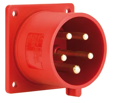 624-6 Anbaugerätestecker gerade 32A 4p 6h IP44 (Flansch 70x70 - Lochabstand 56x56) PCE