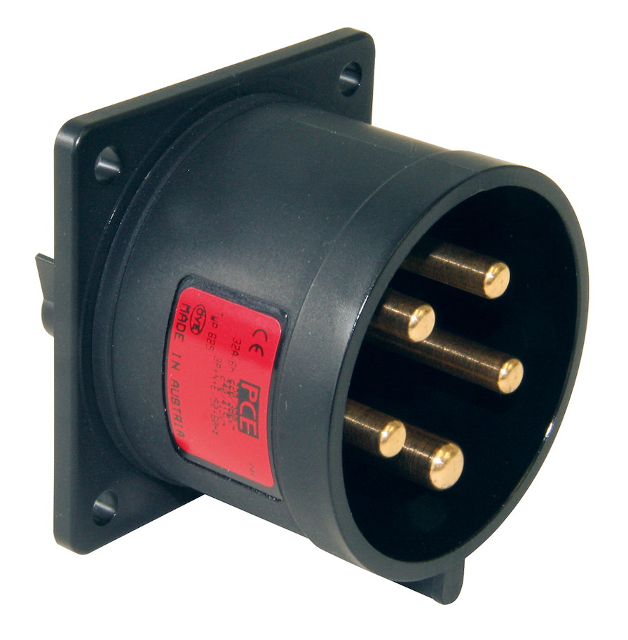 615-6x Anbaugerätest.ger.16A 5p 6h IP44 schwarz PCE