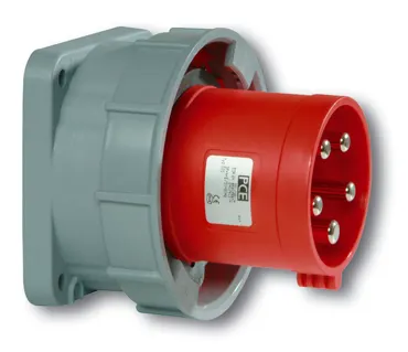 Anbaugerätestecker gerade 63A 3p 6h IP66/67 Power Twist (Flansch 100x100 - Lochabstand 80x80)