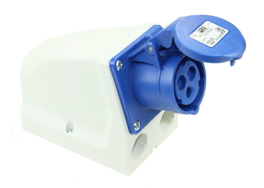 913-6 Wanddose schleifbar 16A 3p 6h IP44 PCE