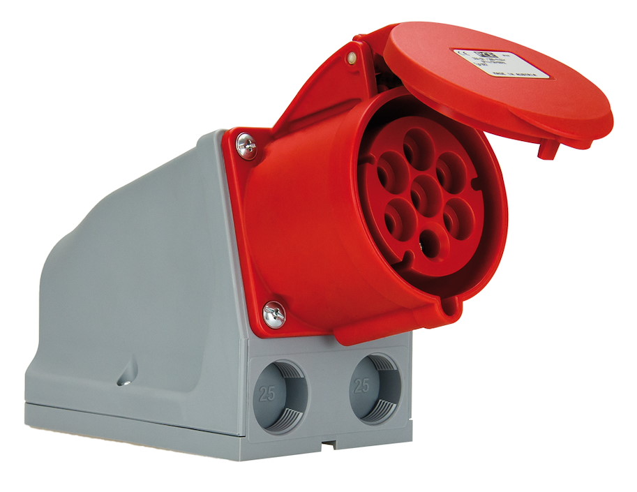 927-6v Wanddose schleifbar 32A 7p 6h IP44 PCE