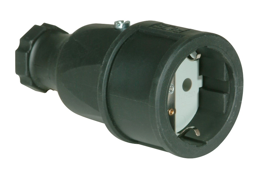 2510-s Schutzk.K.nat 2p+E Gummi IP20 schwarz PCE