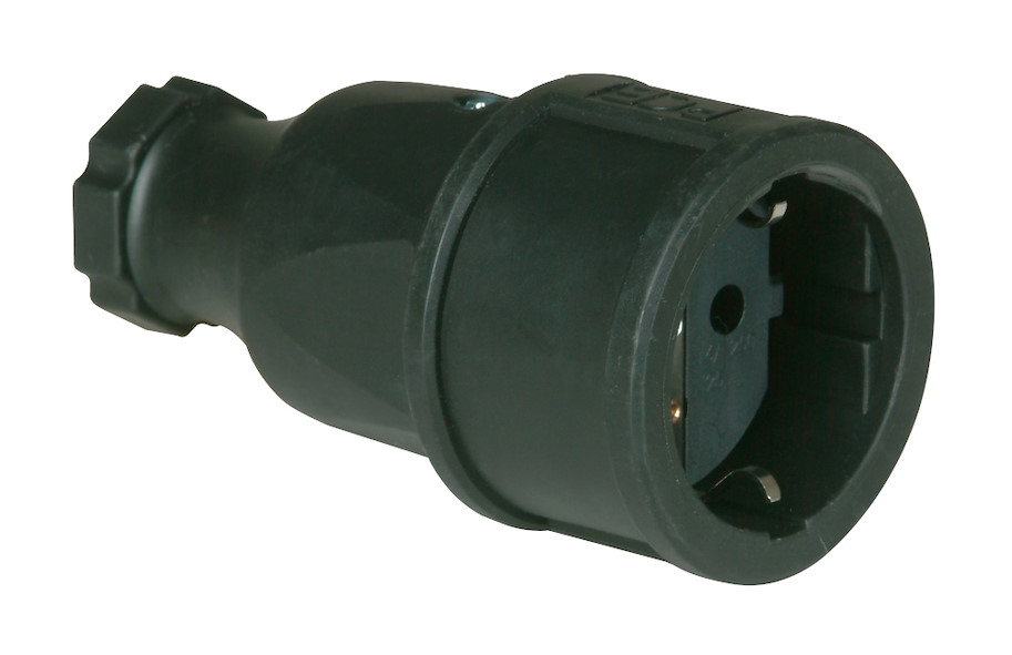 2520-s Schutzk.K.nat 2p.+E Vollgummi IP20 sw PCE