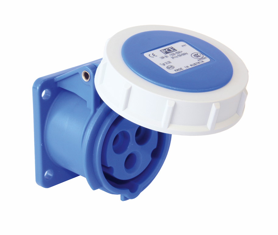 3152-6f70 Anbaudose gerade 16A 5p 6h IP67 (Flansch 70x70 - Lochabstand 56x56) PCE