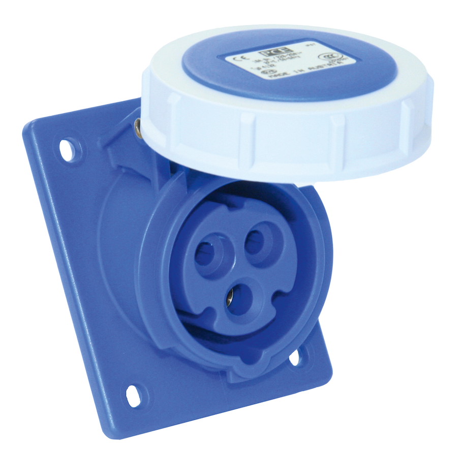 4132-4f78 Anbaudose schräg 16A 3p 4h IP67 (Flansch 70x85 - Lochabstand 50x65) PCE