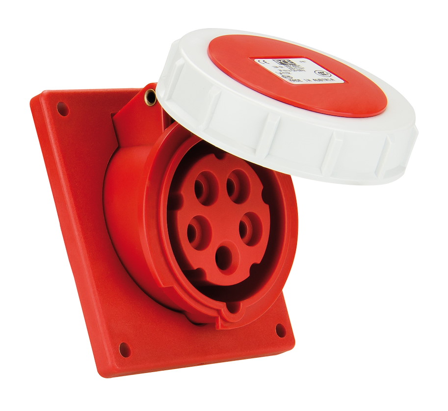 4252-7 Anbaudose schräg 32A 5p 7h IP67 Twist (Flansch 92x100 - Lochabstand 77x85) PCE