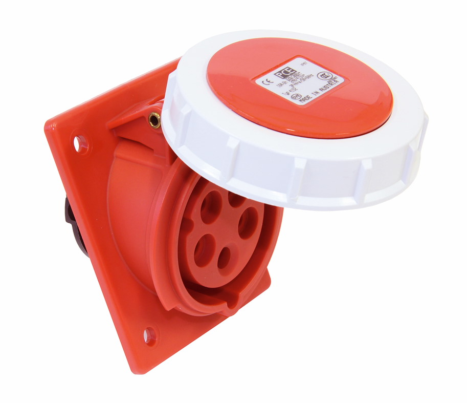 4132-4f87 Anbaudose schräg 16A 3p 4h IP67 (Flansch 75x85 - Lochabstand 60x60) PCE