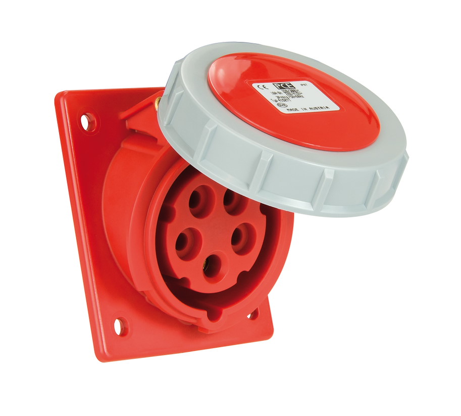 4242-6TTf78 Anbaudose schräg 32A 4p 6h IP67 Turbo Twist (Flansch 80x97 - Lochabstand 60x73) PCE