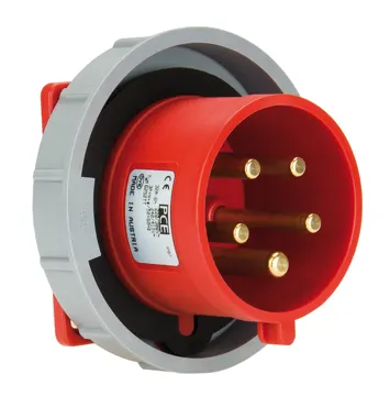 Anbaugerätestecker gerade 32A 5p 6h IP67 Turbo Twist (Flansch 75x75 - Lochabstand 60x60)