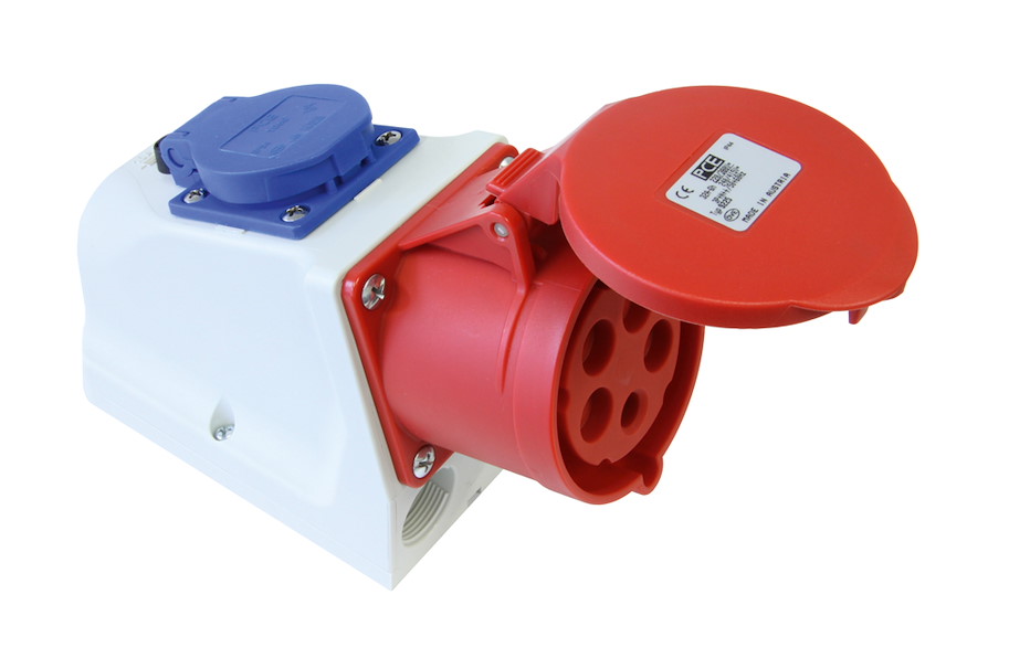 9225-6w Wandsteckdose - COMBO 32A 5p 6h IP44 (nicht verdrahtet) PCE