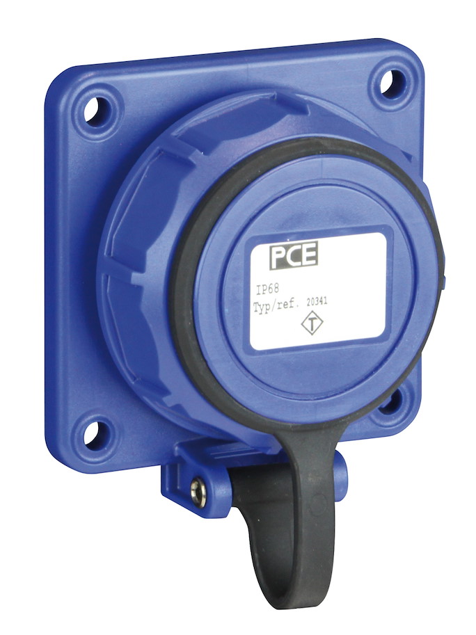 20351-8bc Anbausteckdose mit Deckelband 16A 3p 250V IP66/68 Nautilus PCE