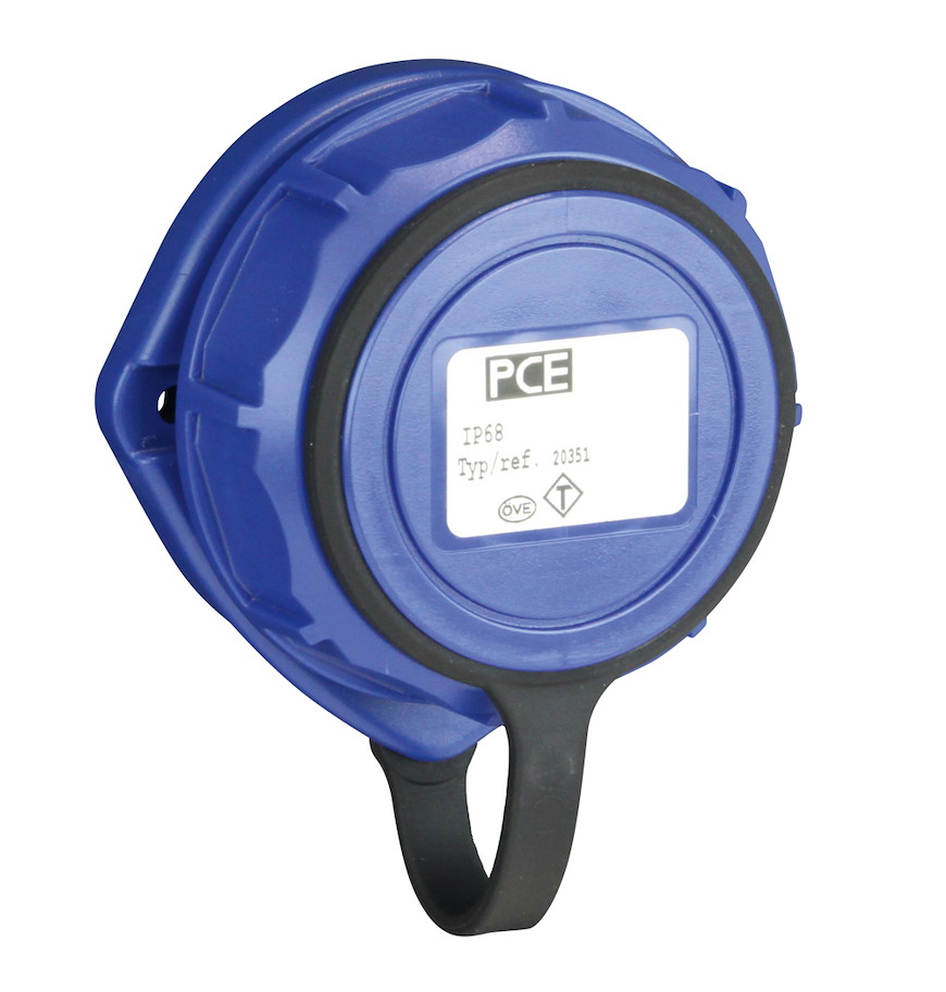 20341-9b Anbausteckdose mit Deckelband 16A 3p 250V IP66/68 Nautilus PCE