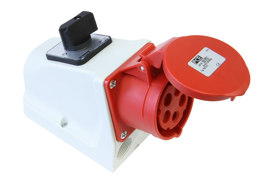 75925-6 Wandsteckdose mit Schalter 32A 5p 6h IP44 PCE