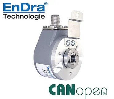 Drehgeber absolut, magnetisch, CANopen, Endhohlwelle; Gehäuse: Ø 58 mm 12/18 Single-/Multiturn; Endhohlwelle: Ø 12; Kommunikationsprofil CiA 301 CiA 406 V3.2 class C2; Binär-Code