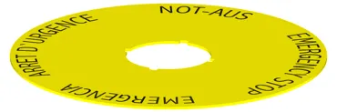 NAS_16_548 Unterlegschild 4-sprachig bedruckt, Einbauöffnung: Ø 16,2 mm Schlegel