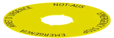 NAS_22_548 Unterlegeschild 4-sprachig bedruckt, Einbauöffnung: Ø 22,3 mm Schlegel
