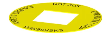 NAS_24_548 Unterlegeschild 4-sprachig bedruckt, Einbauöffnung: 24 x 24 mm Schlegel