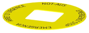 NAS_23_548 Unterlegeschild 4-sprachig bedruckt, Einbauöffnung: 23 x 23 mm Schlegel