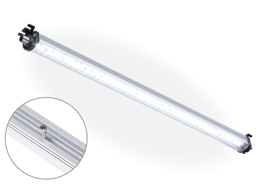Maschinenleuchte LEANLED II 520mm Abdeckung klar 120ﾰ ~13W M12-A 24V DC