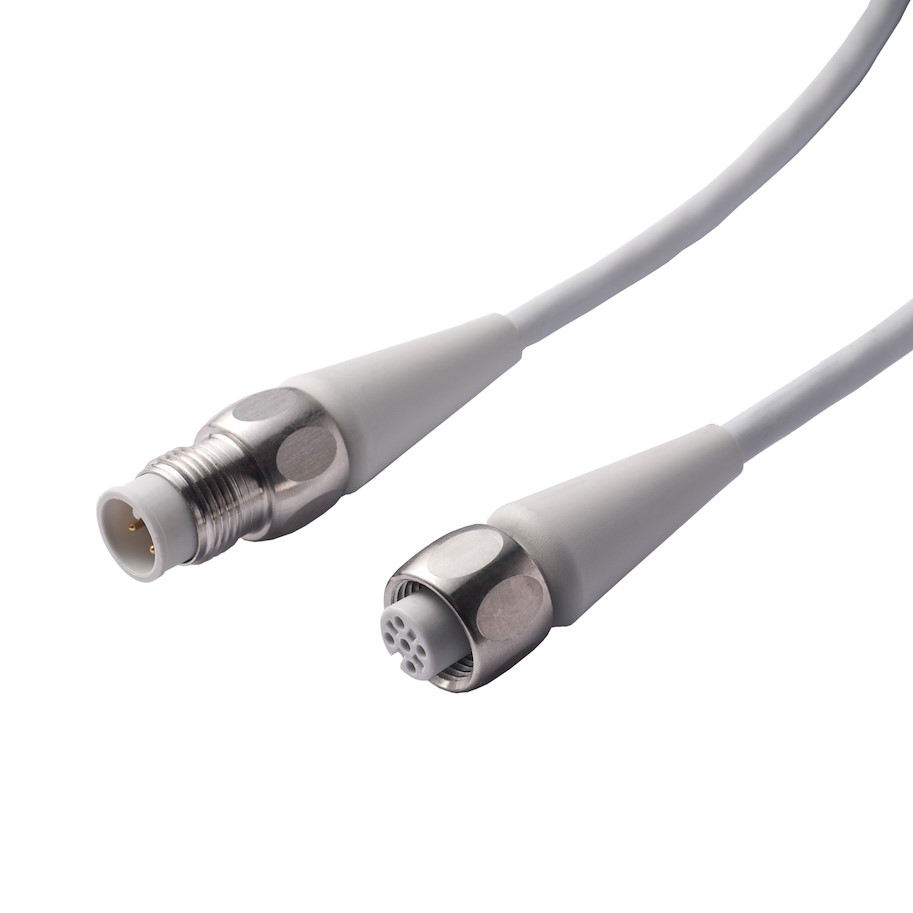 Anschlusszubehör Sensor Kabel 5m 4-polig TPE grau Dichtung EPDM überwurf V4A M12 Sensorbuchse A-kodiert/M12 Sensorstecker A-kodiert FDA