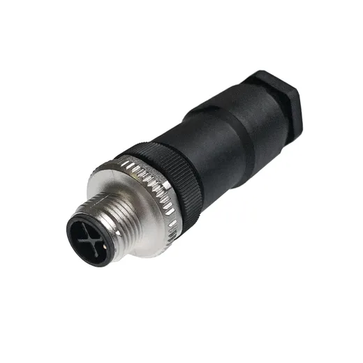 Anschlussstecker Sensorstecker M12, gerade, S-kodiert, konfektionierbar, 3-polig + PE, 220-240V AC