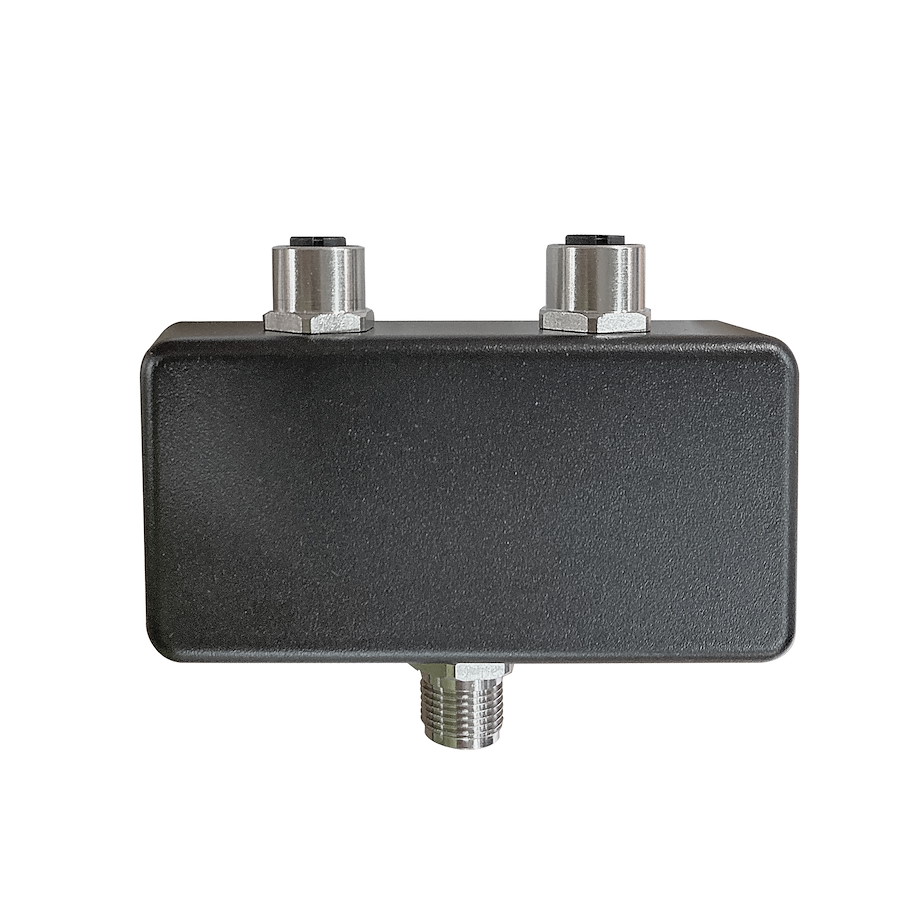 Verteiler T-Verteiler M12, 3-polig, 2x M12 Buchse, A-kodiert/1x M12 Stecker, A-kodiert, max. 8A, 24V DC