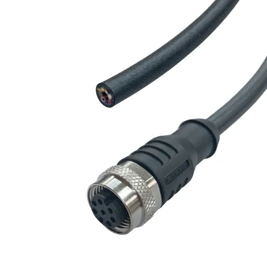 Anschlusskabel Sensor Kabel 8-polig, PUR, 5m - M12 Buchse/offene Leitungsenden, 24V DC
